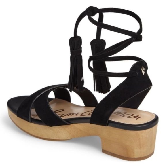 [NWOB] Sam Edelman Jenna Wood Platform Clog Sandal, Size 9, Black Suede Leather - Picture 7 of 8